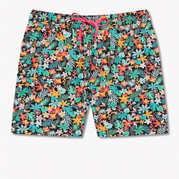 Chubbies NEW "The Bloomerangs" Men's Classic Swim Trunks Jungle Print Size Small - Picture 5 of 12